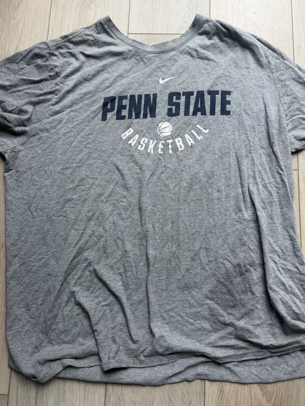 Nike Penn State Basketball Grey Tee with Navy Print
